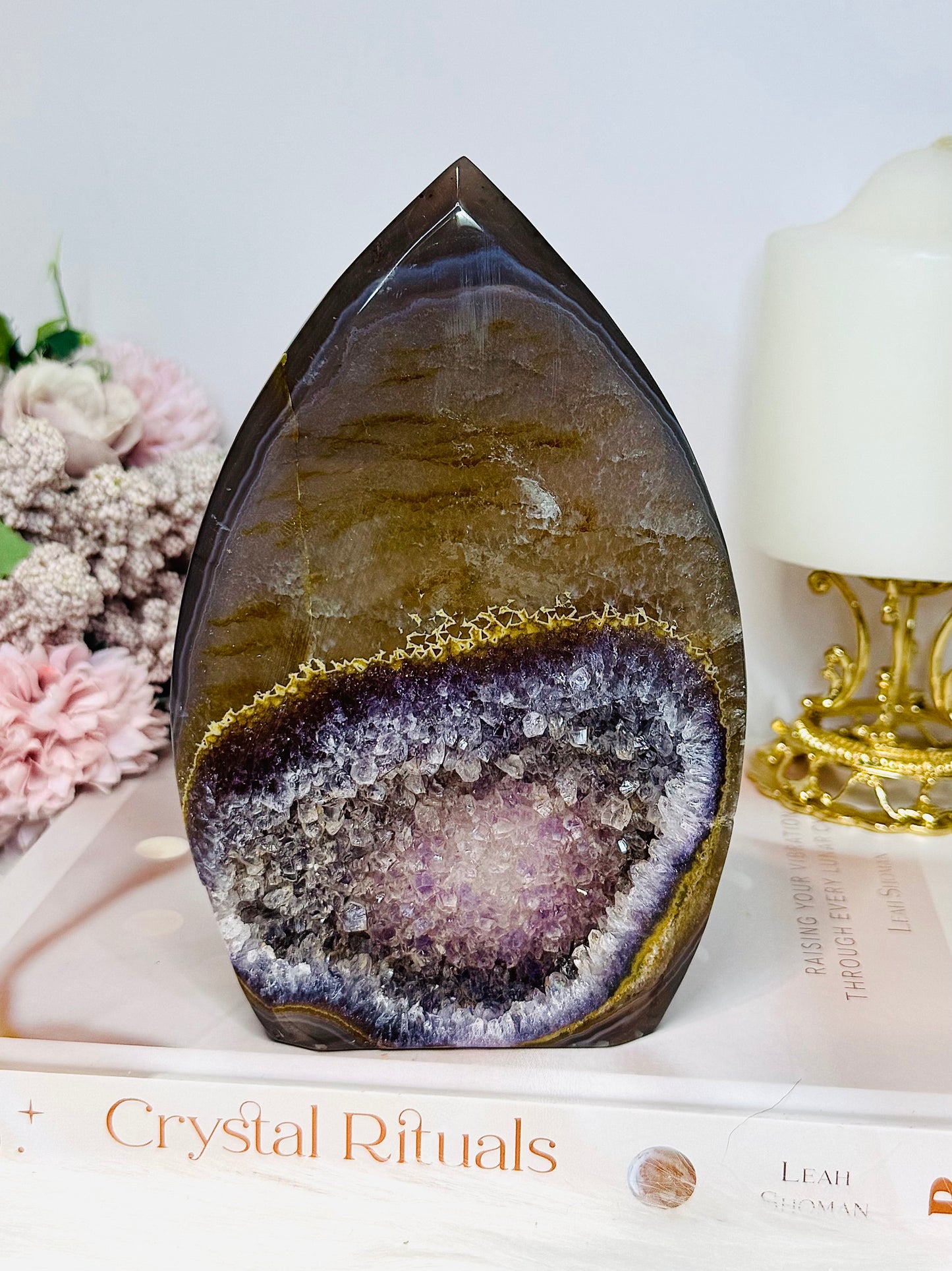 Large Druzy Agate Amethyst Carved Freeform 16cm