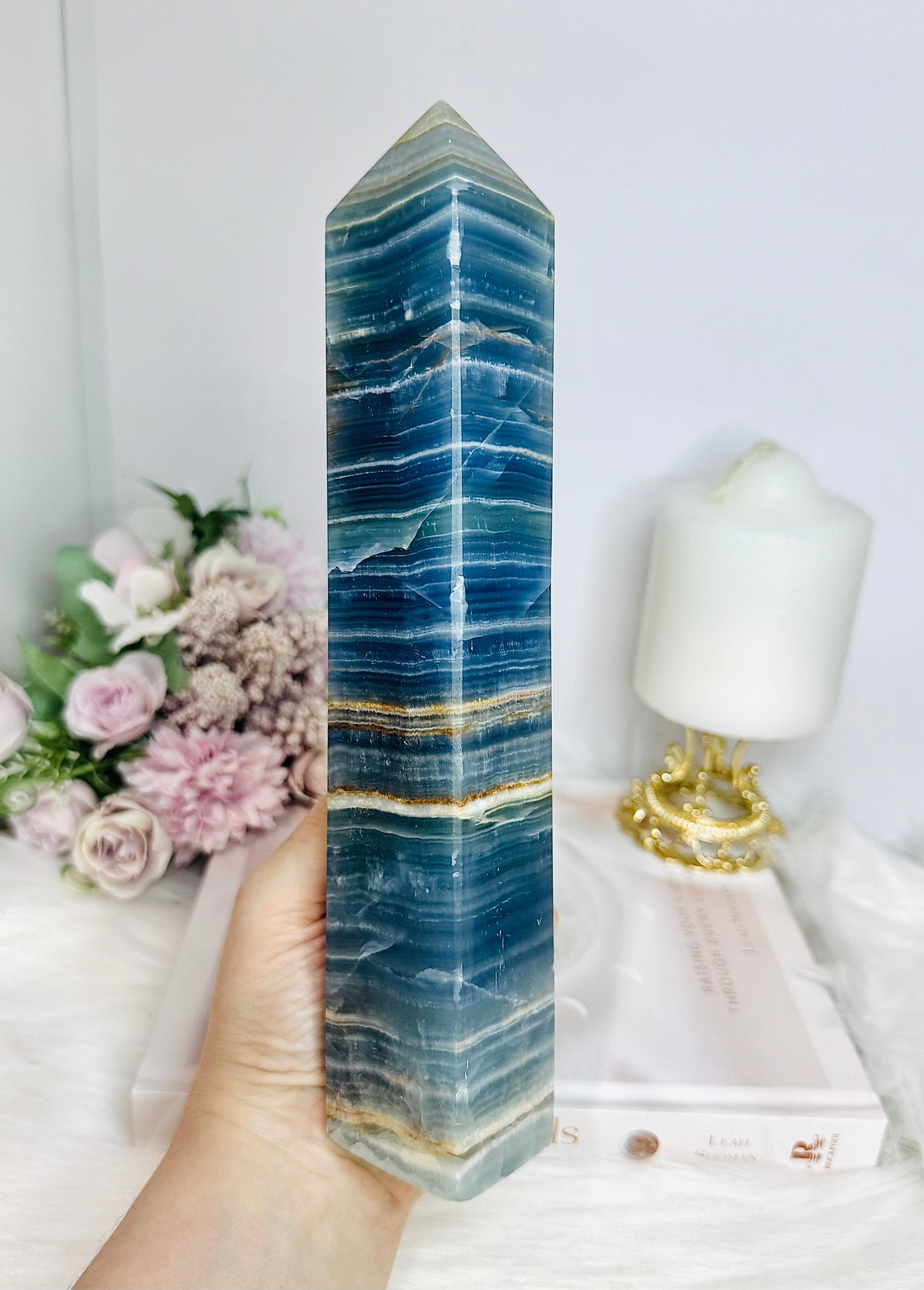 Large Natural Blue Onyx Generator | Tower 23cm