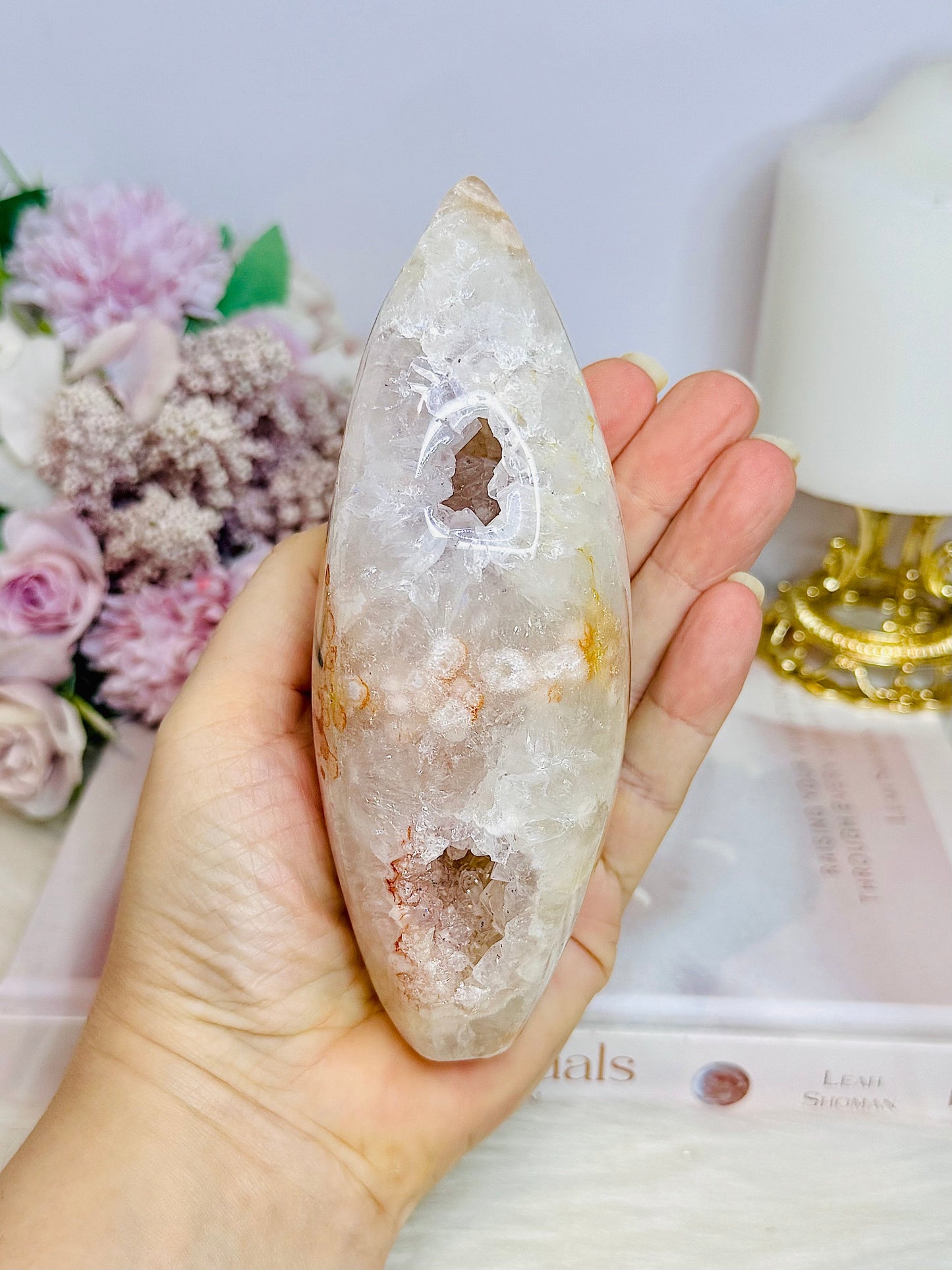 Large Flower Agate Druzy Freeform 14cm 522g