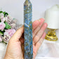 Blue Moss Agate Druzy Tower 17cm