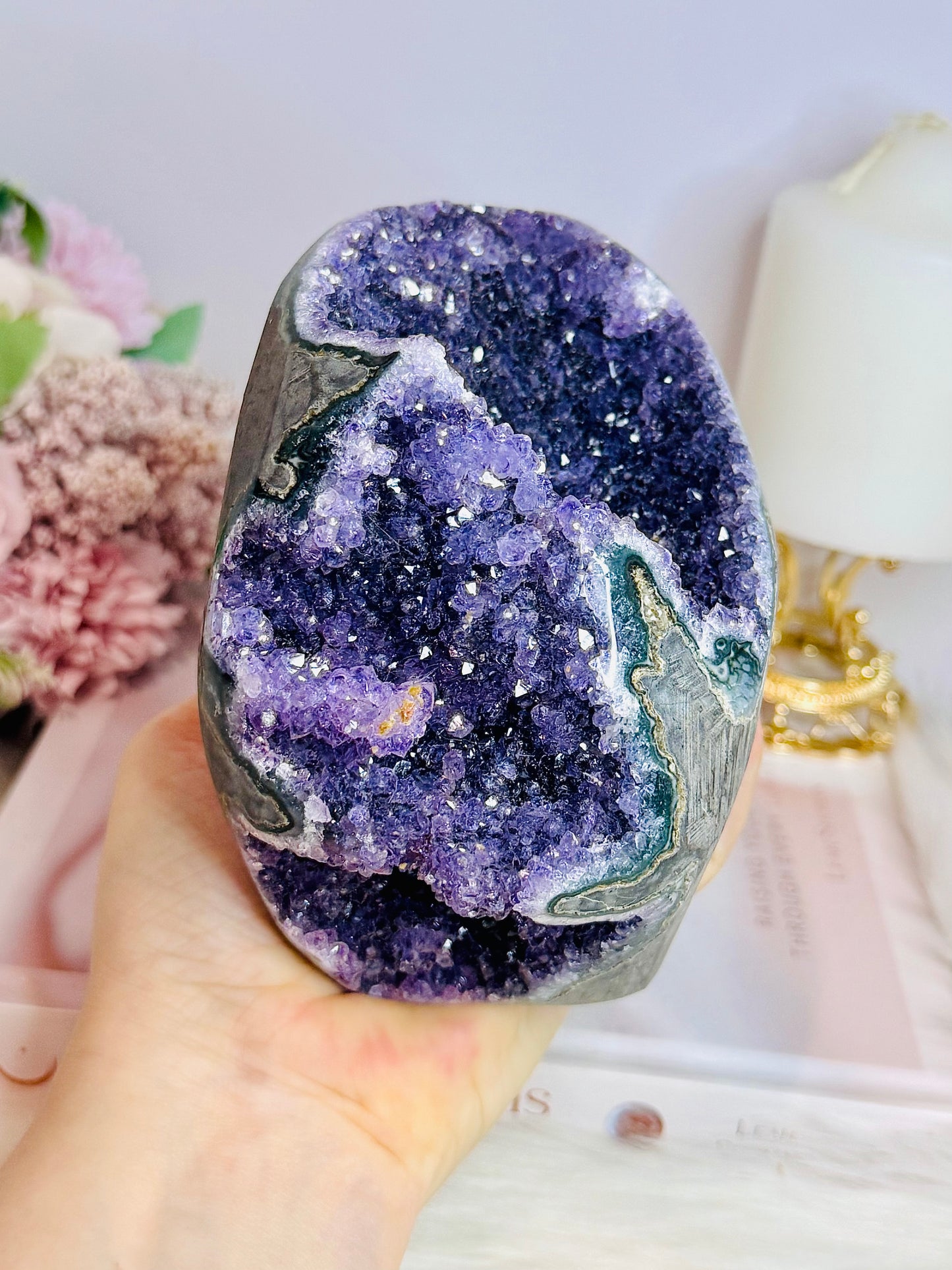 High Grade Huge Natural Amethyst Base Cut Cluster 1.3KG
