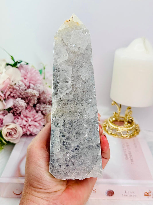 Large Druzy Agate Tower | Obelisk 750g 17cm