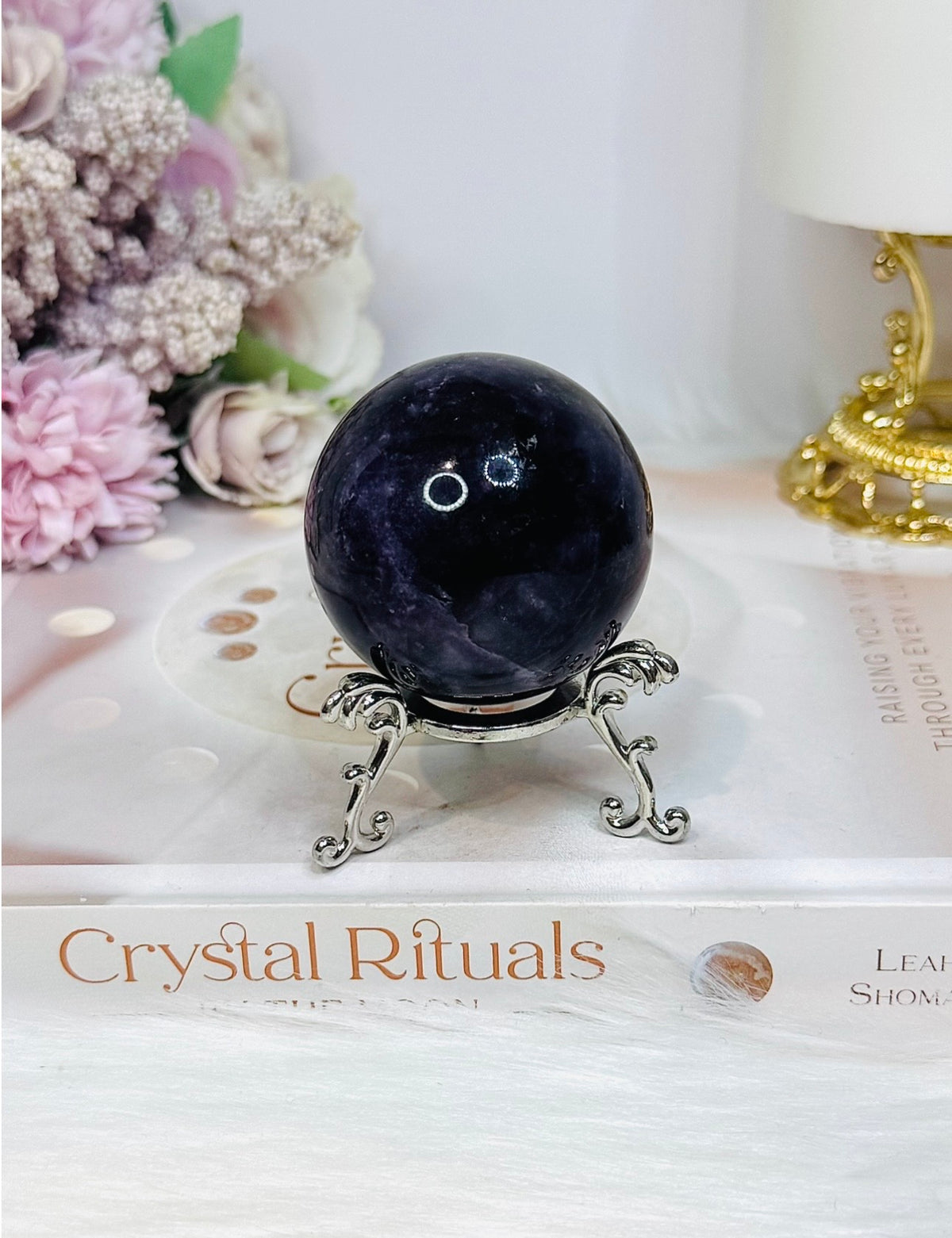 Purple Fluorite Sphere on Stand 195g