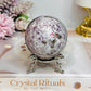 Pink Tourmaline Sphere on Stand 313g