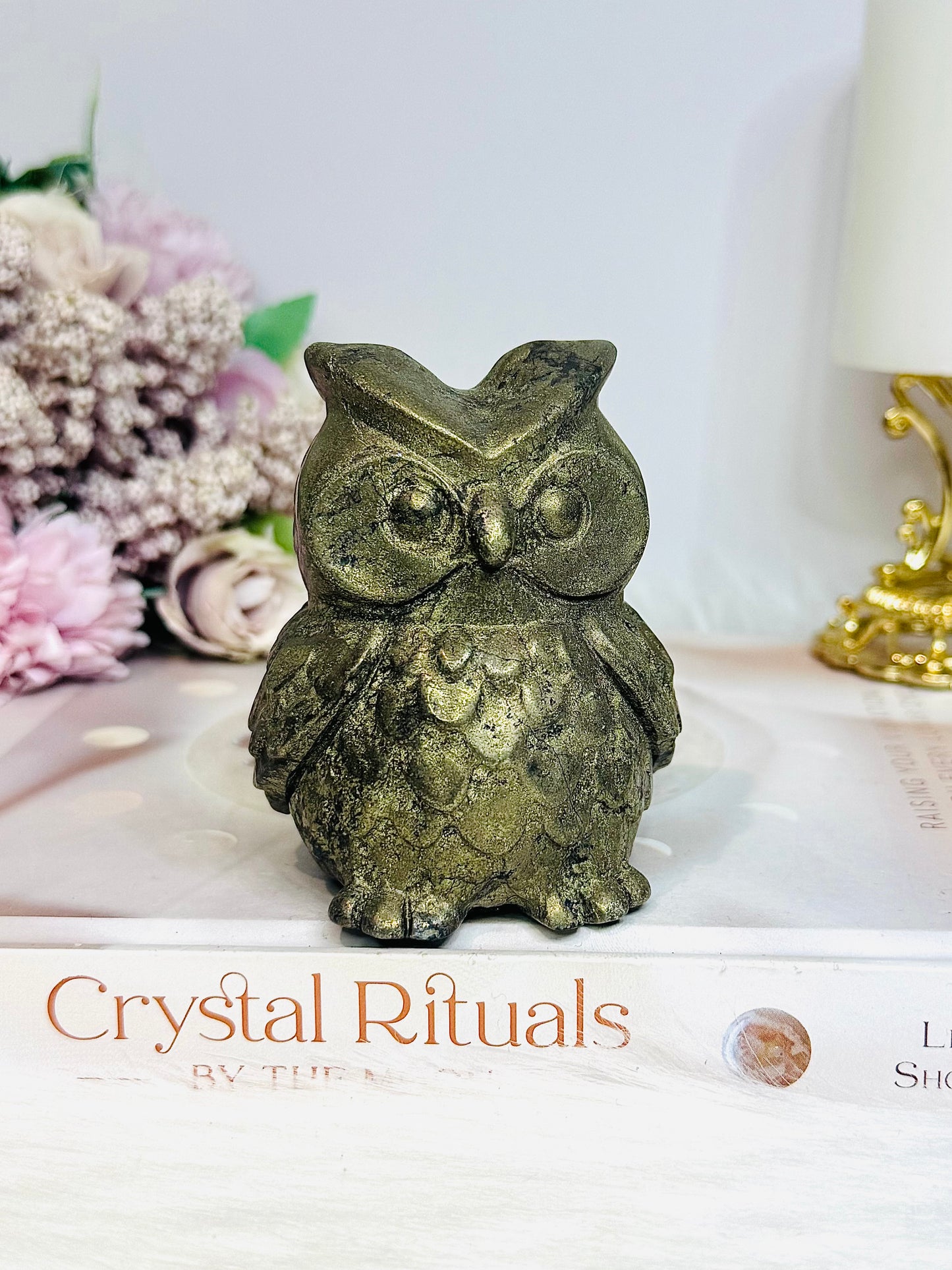 Large Pyrite Owl 8cm 605g