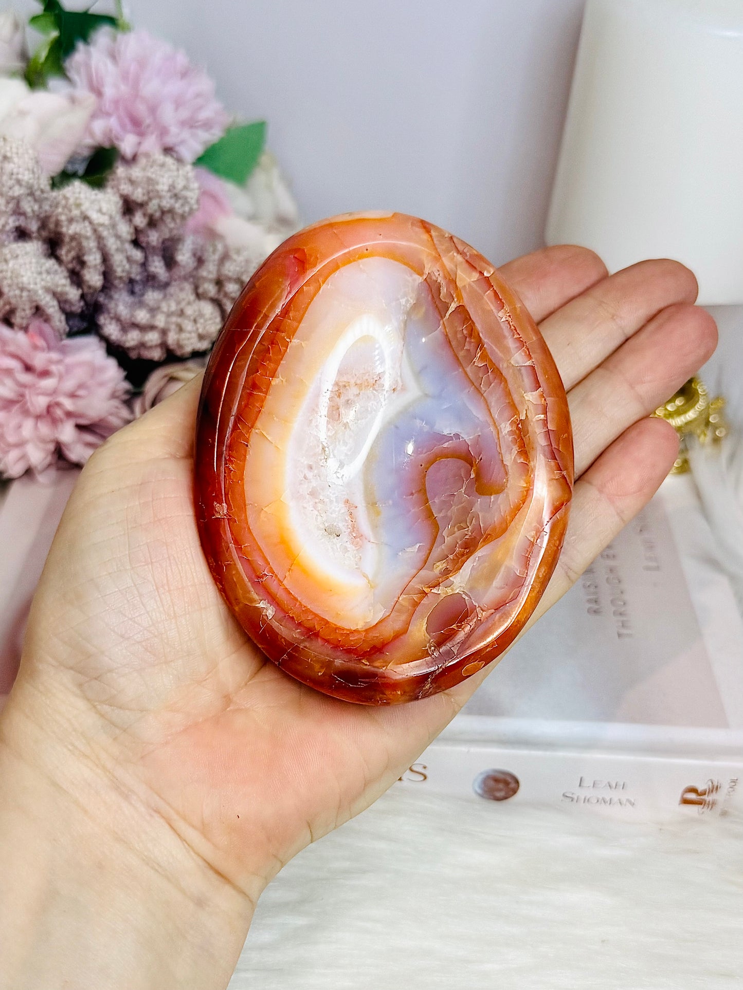 Carnelian Carved Bowl 259g