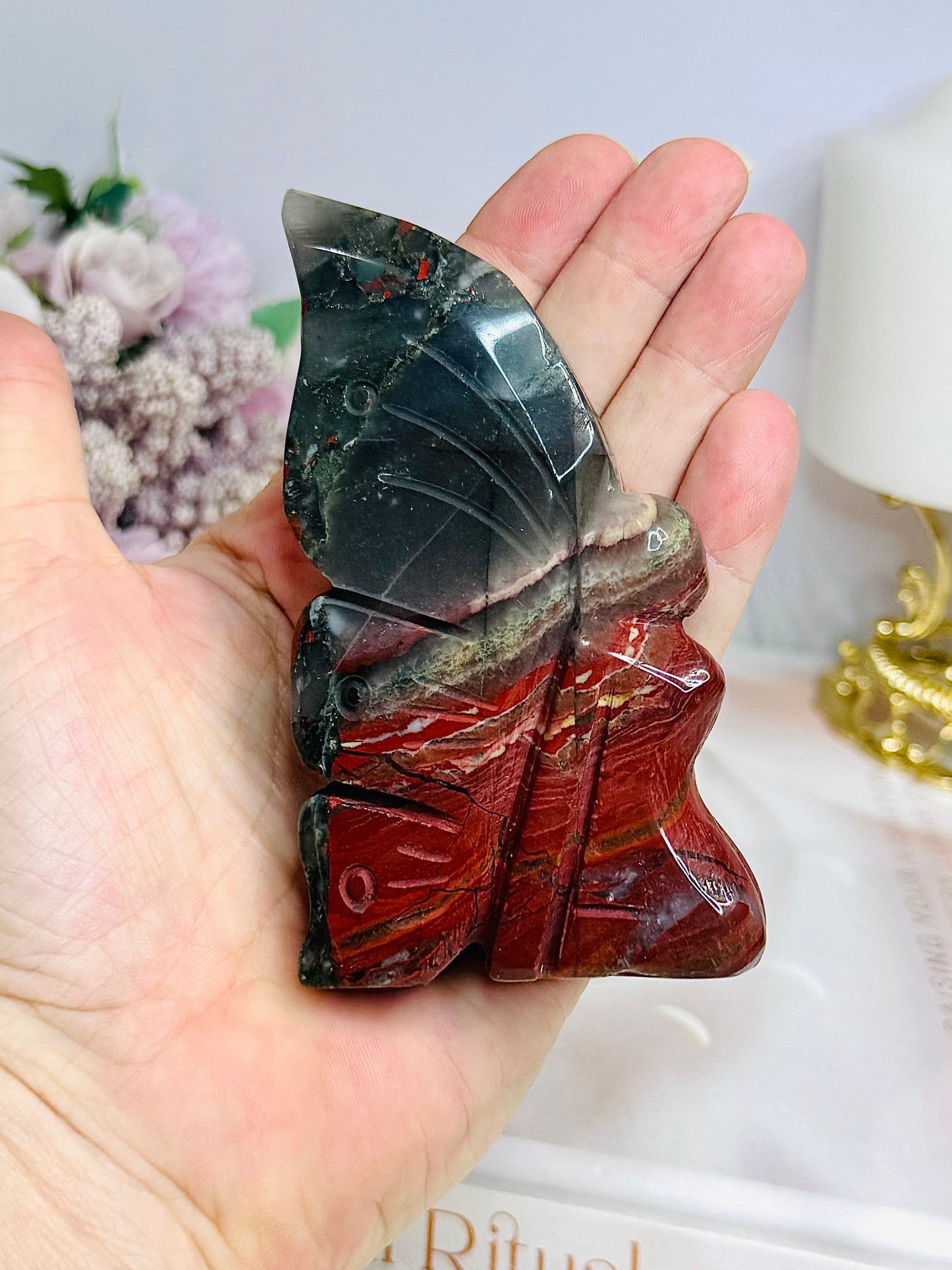 Blood Stone Carved Fairy 11cm
