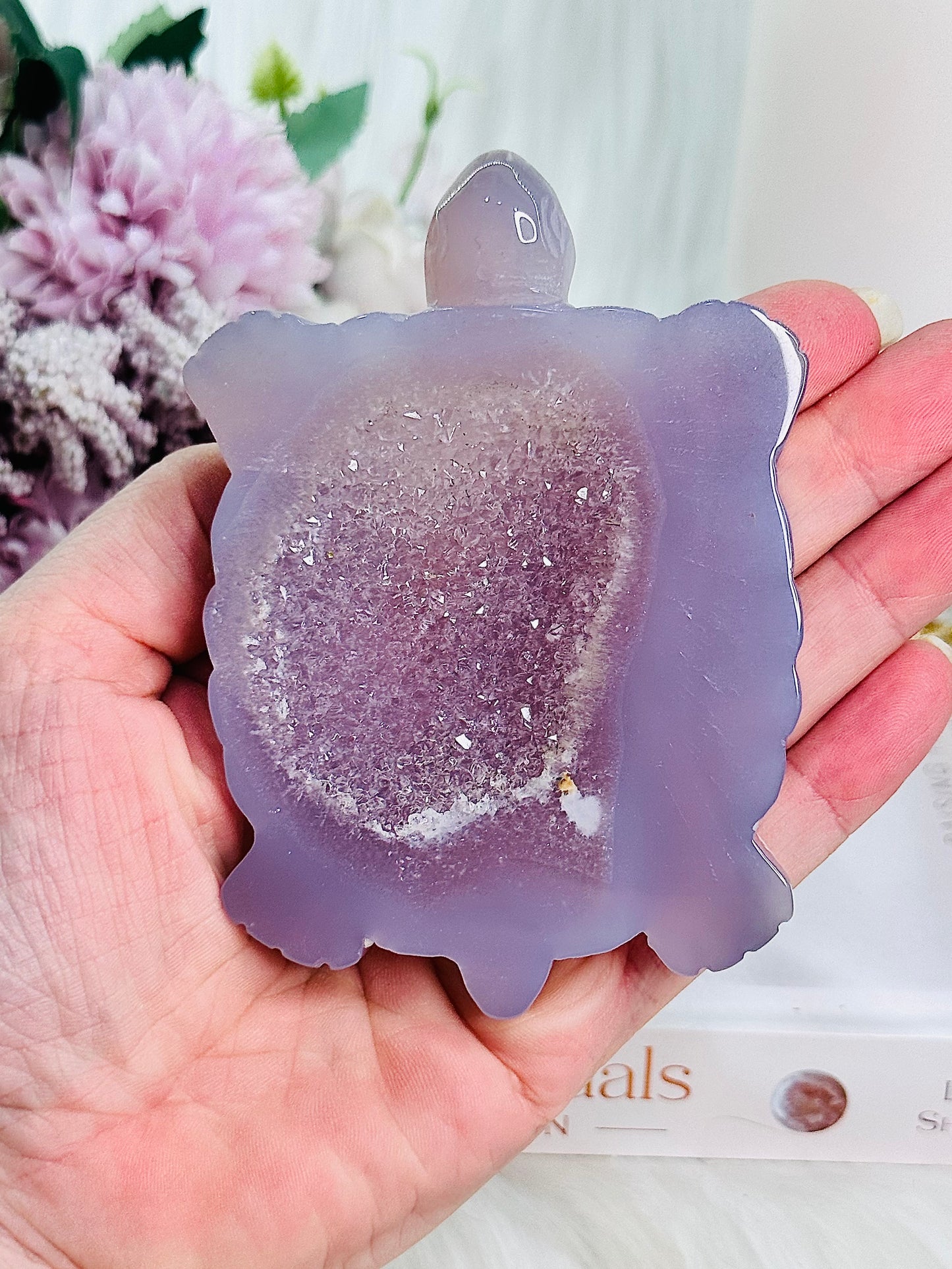 Absolutely Gorgeous Druzy Agate Turtle Carving