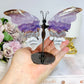 Crazy Lace Amethyst Wings on Stand 11cm
