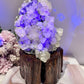 Natural Gorgeous Large Calcite Cluster 20cm On Timber Stand (UV Reactive) 1.86KG