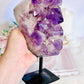 Wow!!! Huge 21cm 1.38KG Amethyst Freeform With Large Amazing Points On Black Stand From Brazil