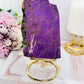 Incredible Rare Natural Velvet Purpurite Large Slab On Gold Stand 578grams