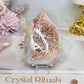 Flower Agate Carved Thin Flame on Stand 7.5cm
