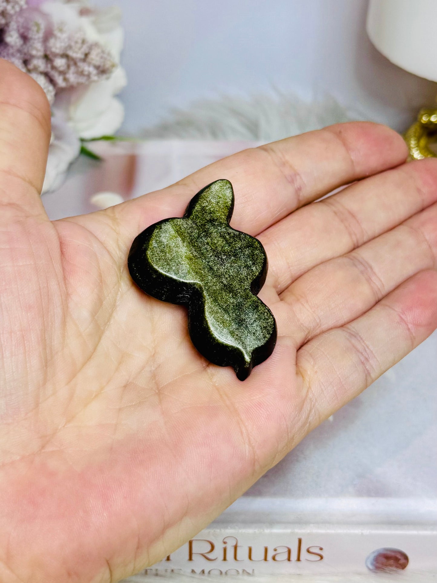 Gold Sheen Obsidian Carved Snake