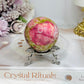Thulite Sphere with Epidote 208g On Stand