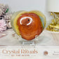 Polychrome Jasper Puffy Heart On Stand 8cm