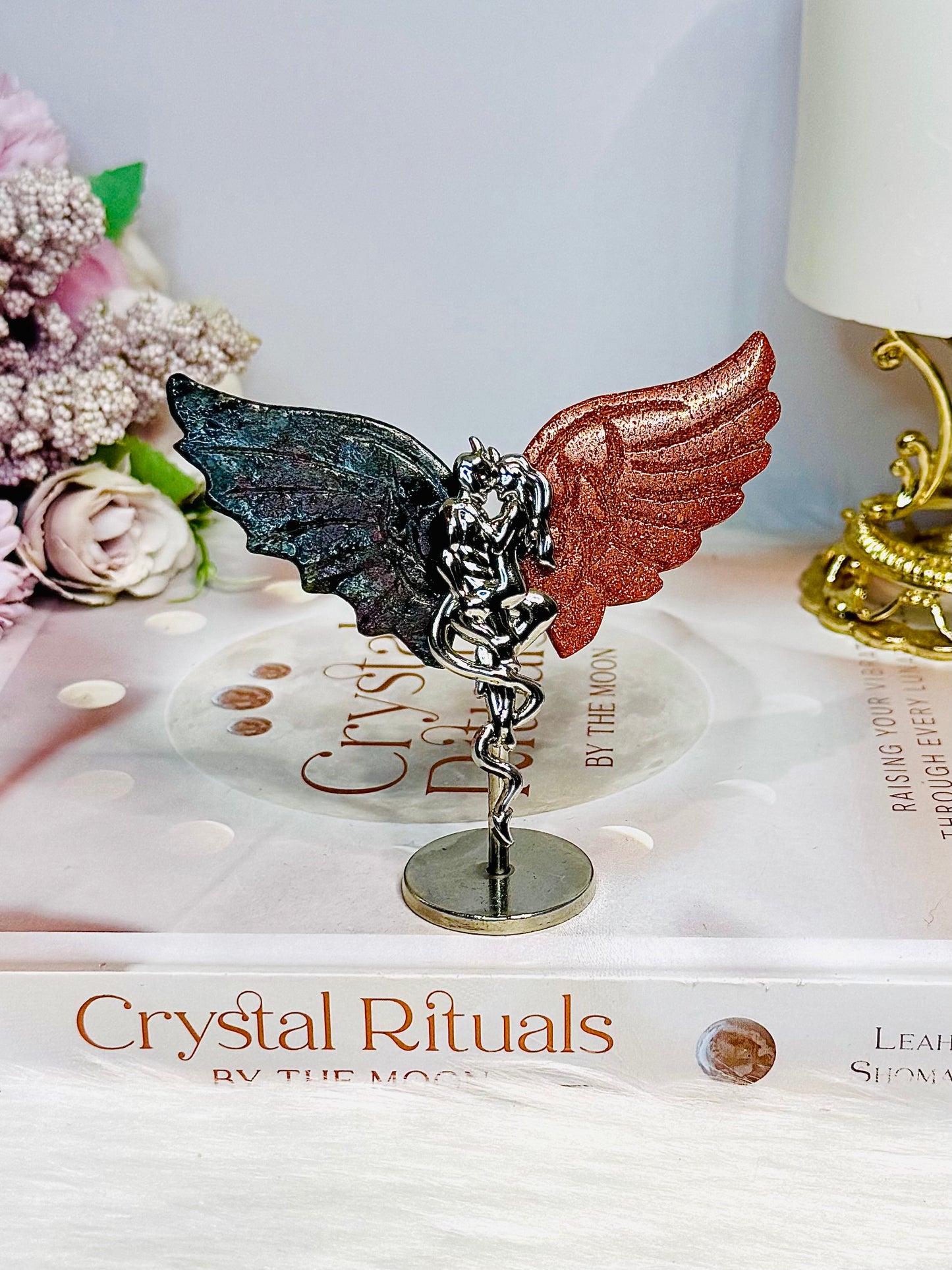 Goldstone X Ruby Zoisite Devil & Angel Wings 8cm