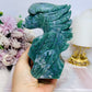 Large Perfectly Carved Moss Agate Eagle 633g 13cm