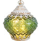 Glass Lantern Led Temple Green Avocado 15.5cm