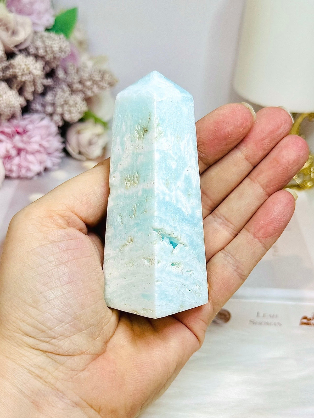 Caribbean Calcite Druzy Obelisk | Tower 9cm