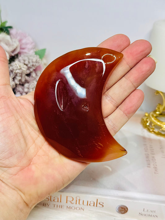 Carnelian Carved Moon 9cm