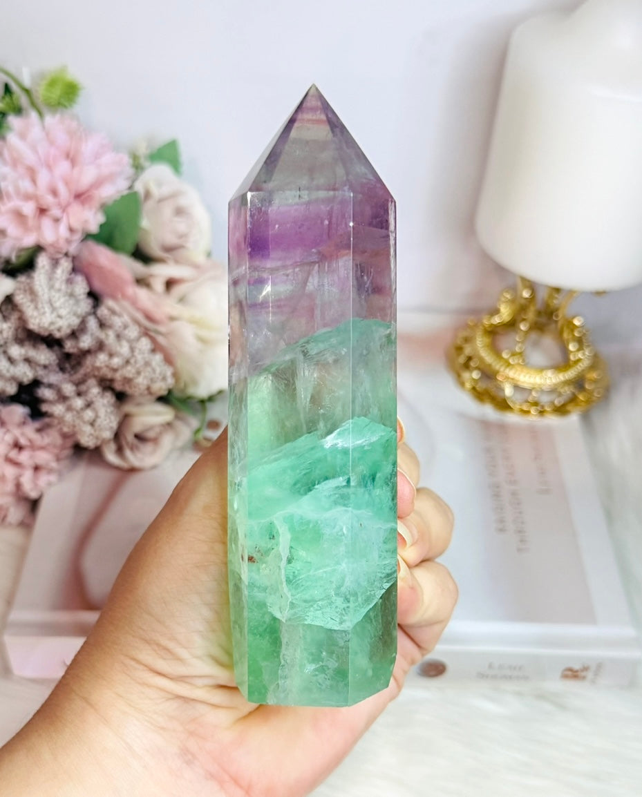 High Grade Rainbow Fluorite Tower Full of Rainbows 13.5cm