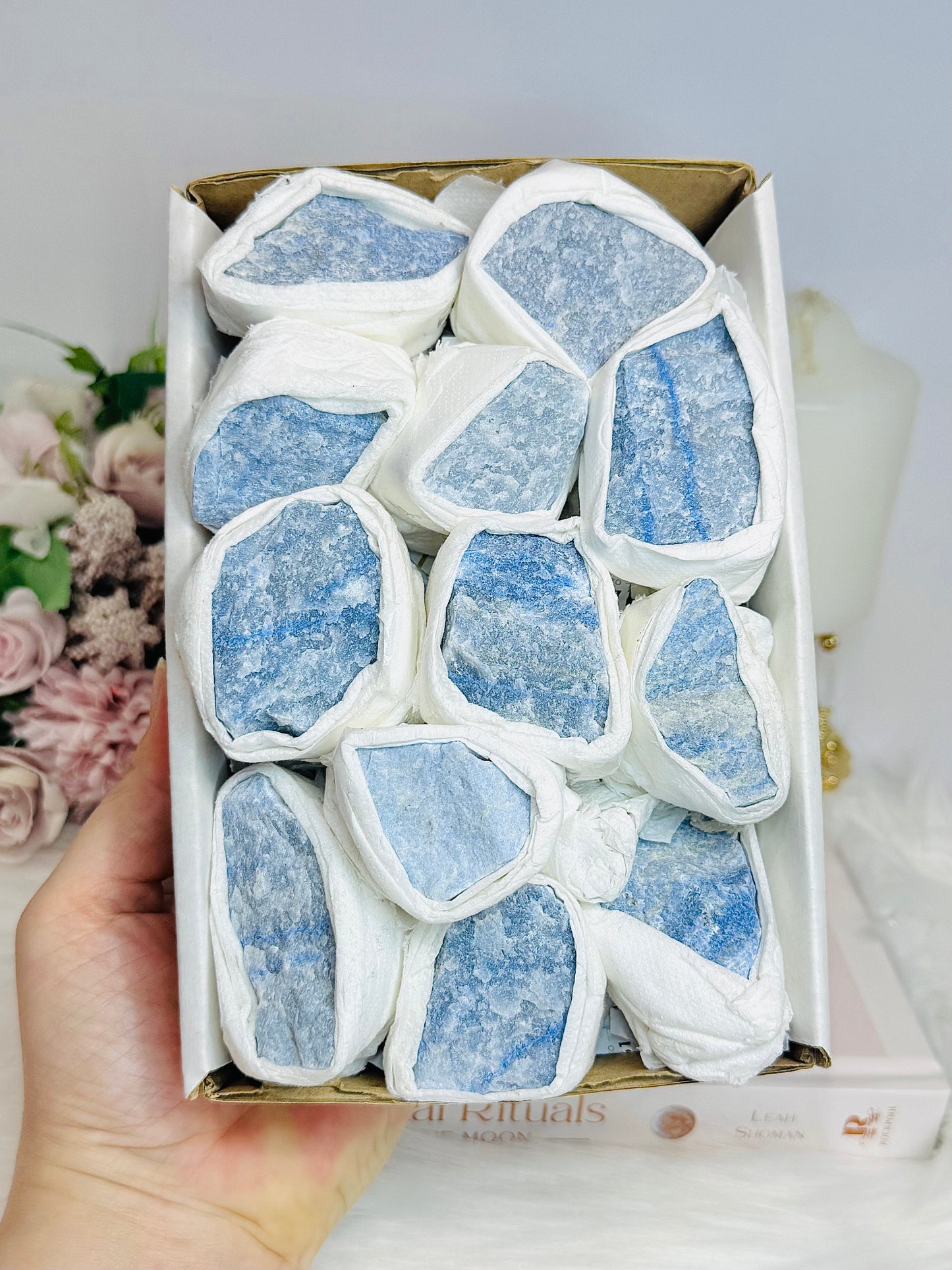 Natural Blue Aventurine Specimen Box 797g