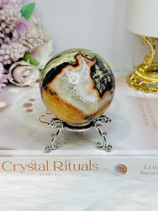 Money Agate Sphere on Stand 278g