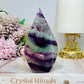 High Grade Large Fluorite Flame with Rainbows 11cm