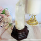 The Master Healer ~ Truly Stunning Large Clear Quartz Tower on Timber Stand 14.5cm