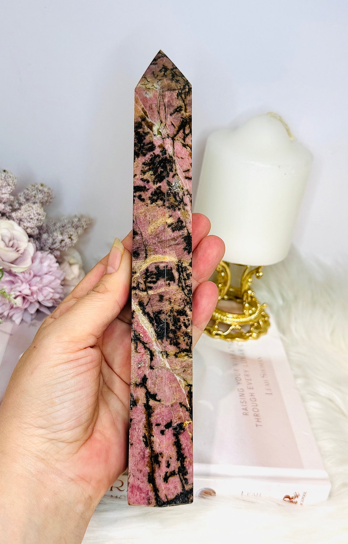 Large Rhodonite Tower 23cm