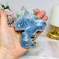 Blue Coral Fossil Specimen Slab on Stand 10.5cm