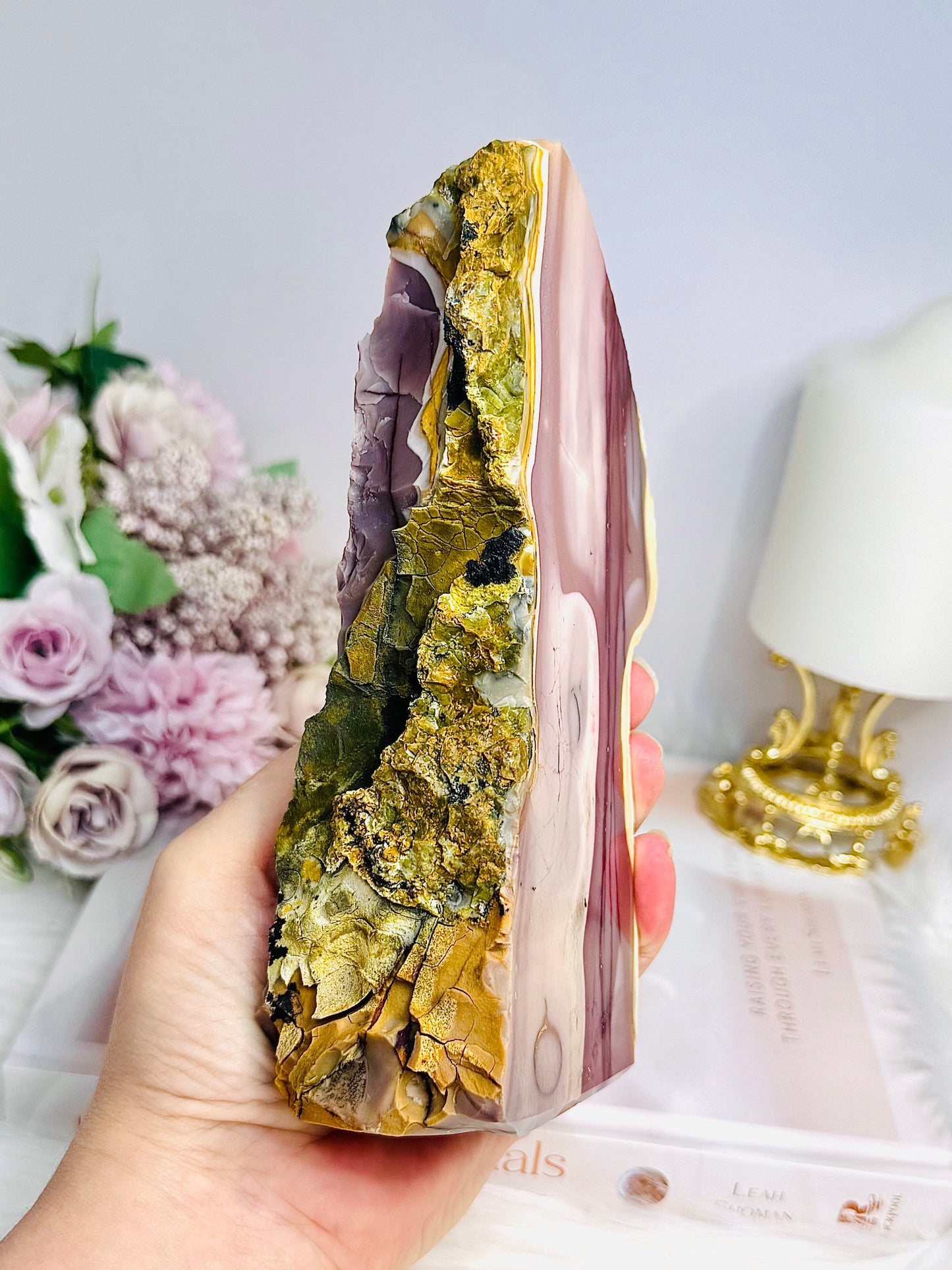 High Grade Mookaite Jasper Polished & Raw Slab 16cm 722g