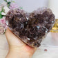 Large Natural Amethyst Carved Chunky Heart 944g with Goethite Inclusions