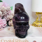 Large Deep Purple Skull with Eagle Carving 10cm 587g