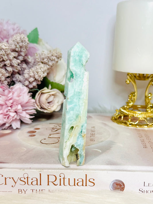 Hemimorphite Druzy Tower 10cm