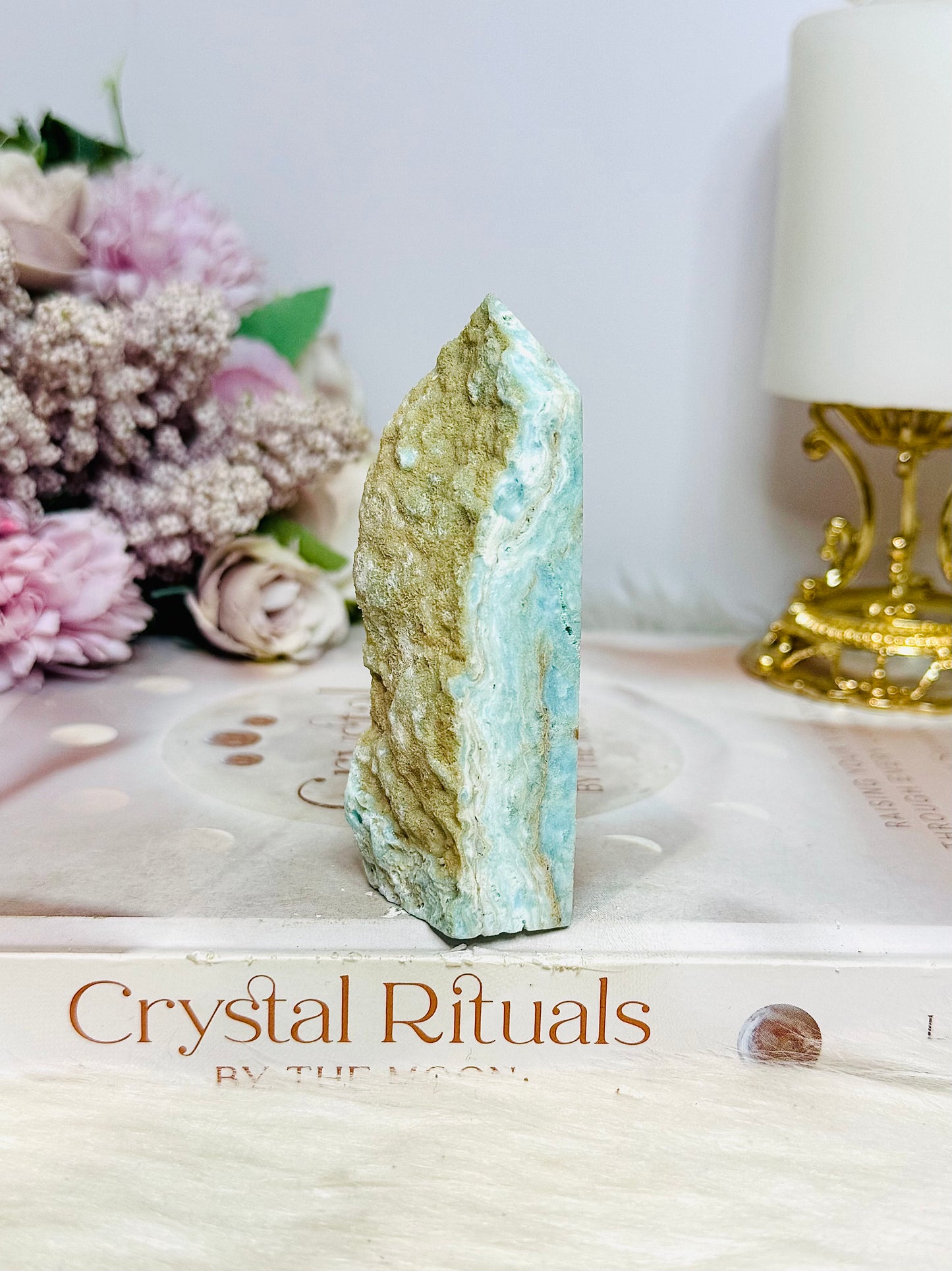 Blue Hemimorphite Druzy Tower 8.5cm