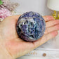 Natural Purple Fluorite X Sphalerite Druzy Sphere on Stand 306g