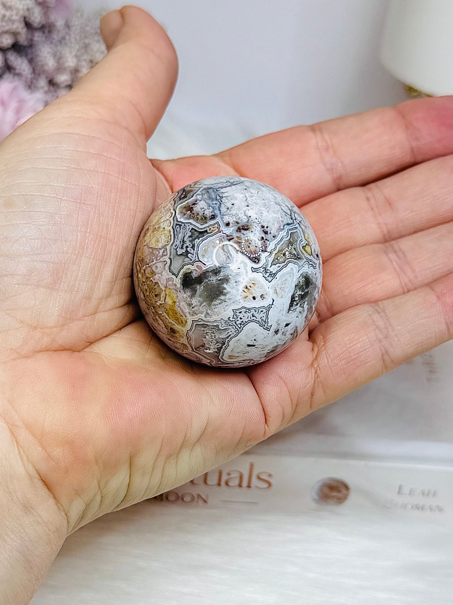Mexican Agate Sphere On Stand 97g