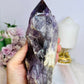 Large Natural Amethyst Dog Tooth Tower 27cm