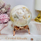 Large Druzy Pink Amethyst Sphere on Stand 608g