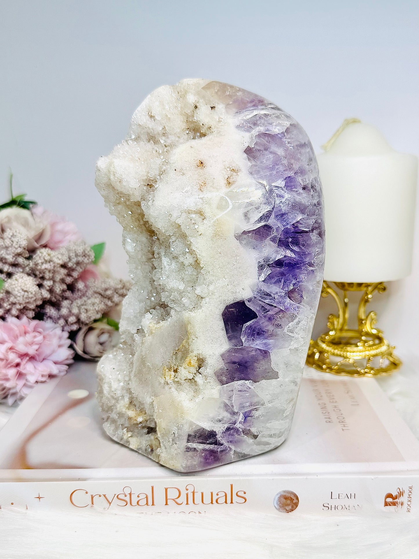 High Grade Pink Amethyst X Amethyst Sugar Druzy Freeform 17cm 1.9KG