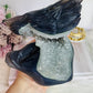 MASTERPIECE ~ Huge Agate Carved Druzy Wolf 16cm 1.3KG