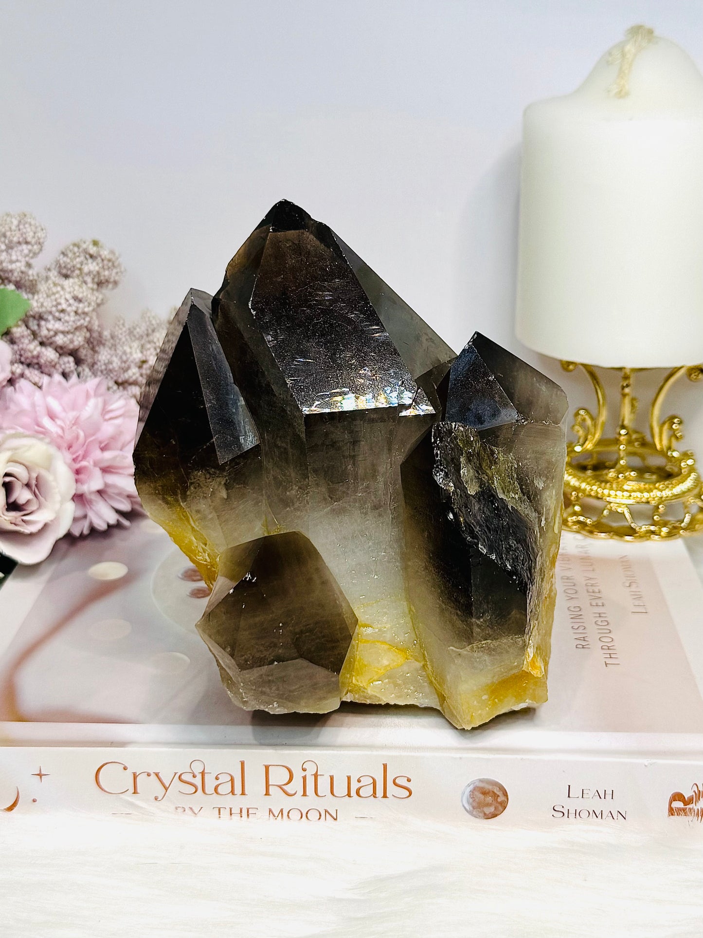 Large Smokey Quartz Cluster Freeform 1.3KG 13cm