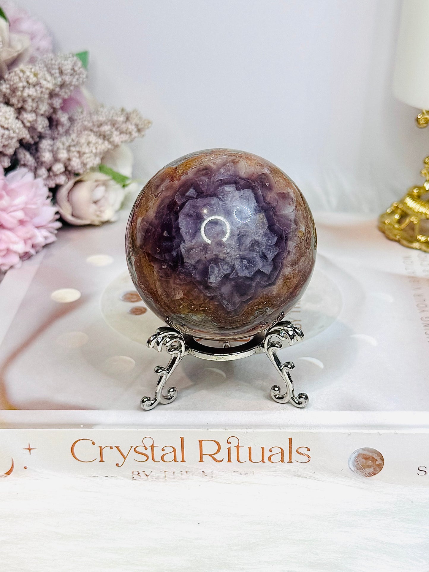 Crazy Lace Amethyst Sphere on Stand 308g
