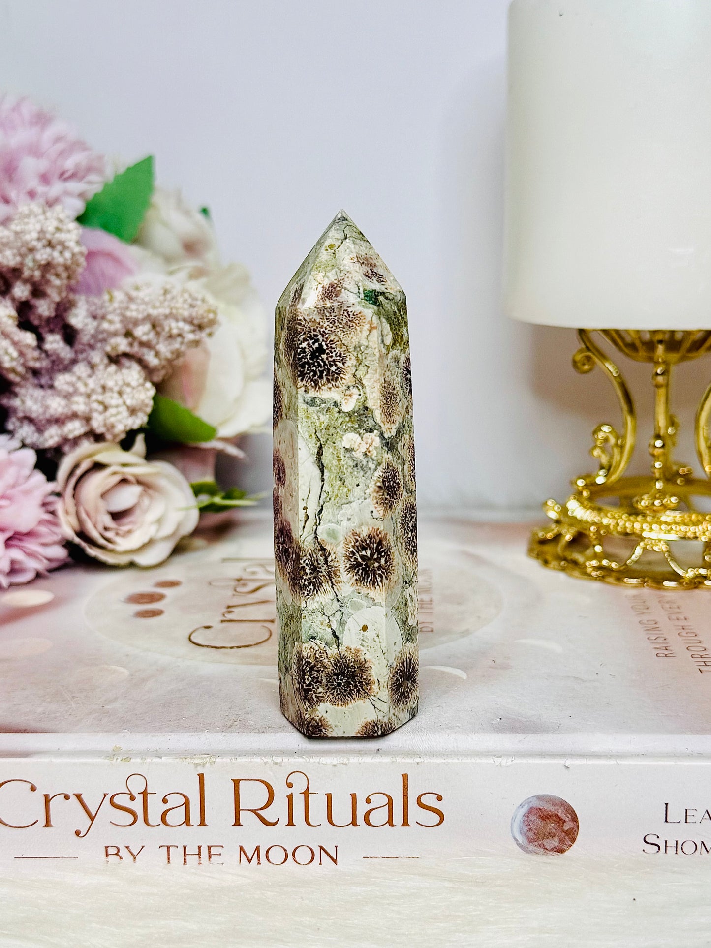 Green Sakura Jasper Tower 9cm