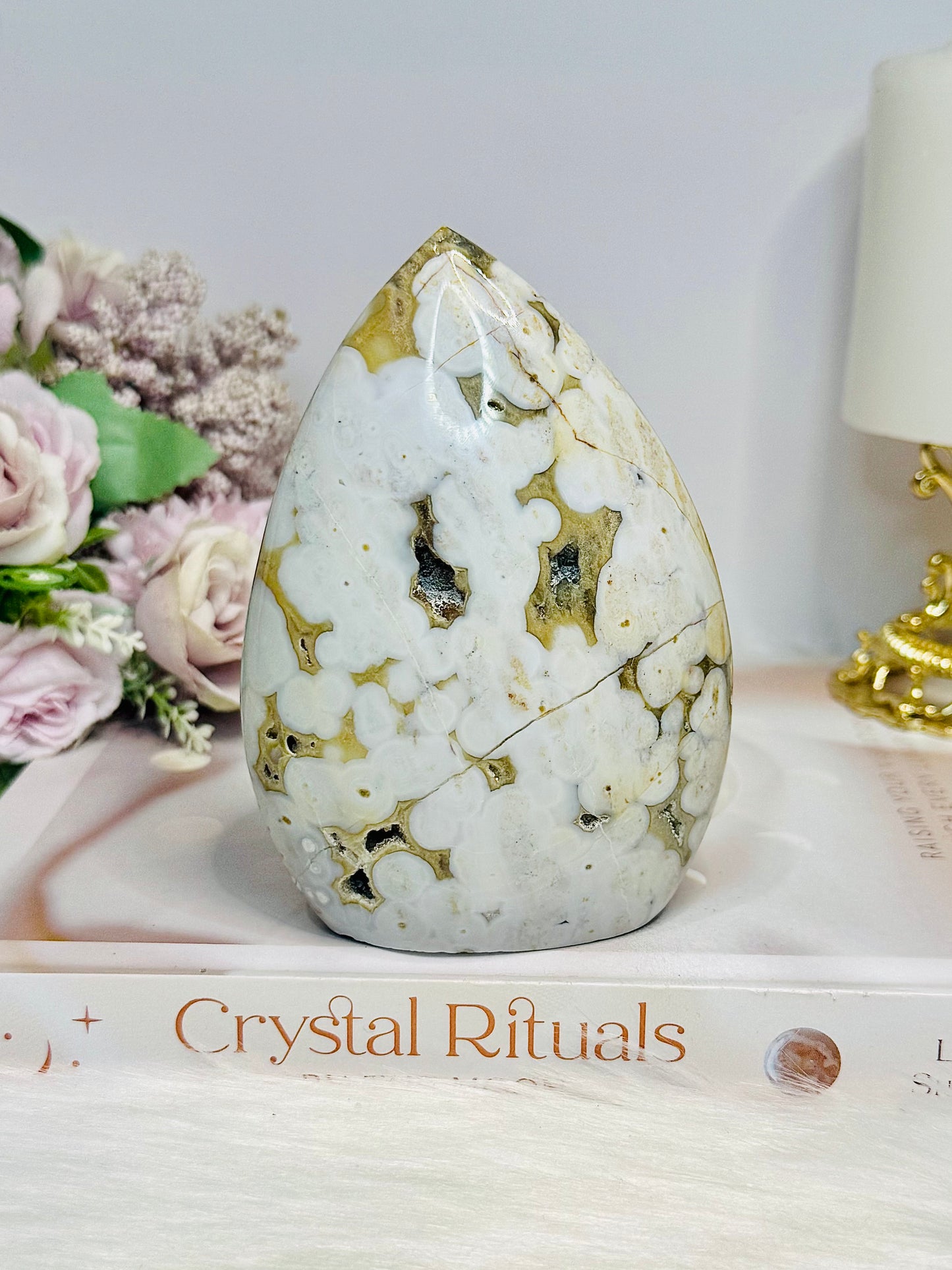 Druzy Ocean Jasper Teardrop | Flame 11.5cm 424g