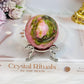 Thulite Sphere with Epidote 209g On Stand