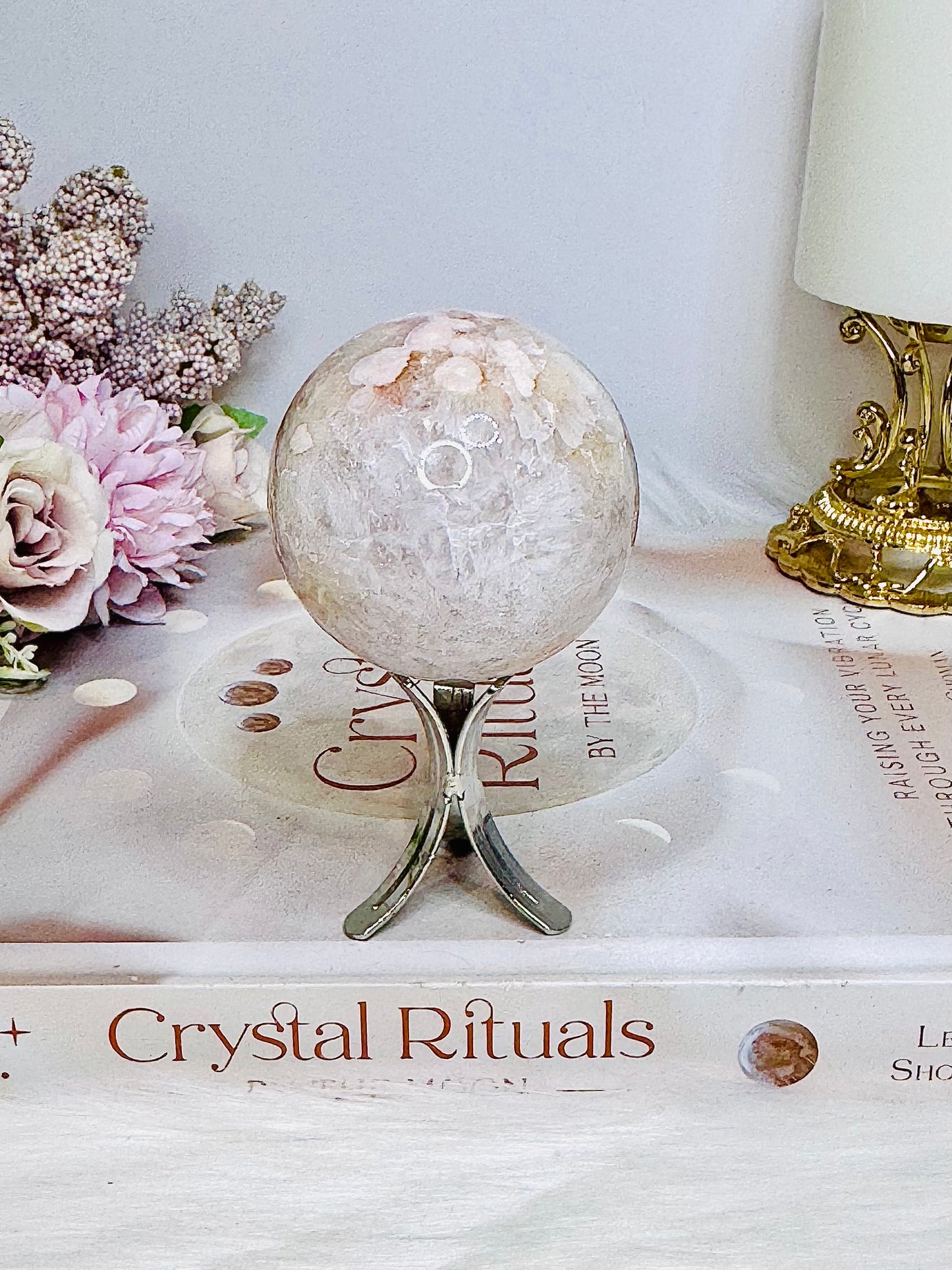 Pink Amethyst Sphere On Stand 182g