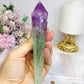 Watermelon Fluorite Wand | Tower with Rainbows 15cm